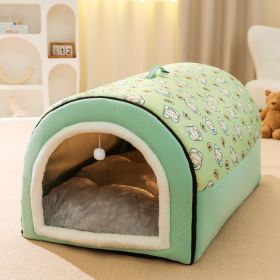 Household Fashion Dog Sleeping Supplies (Option: Green Printed-S)